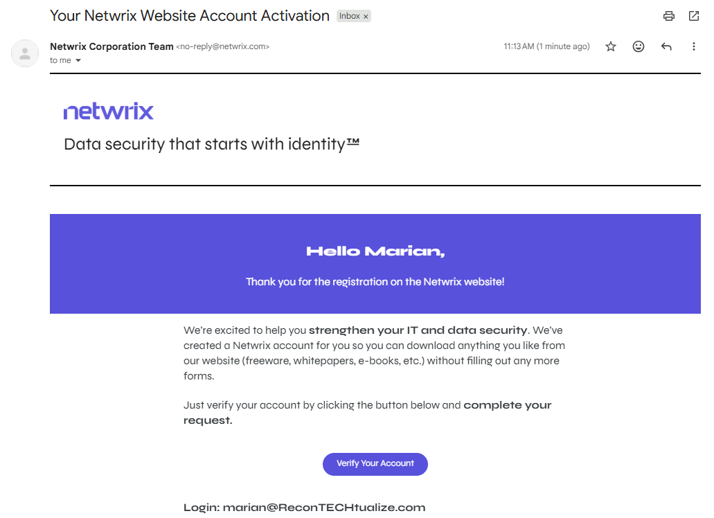 Activation Email