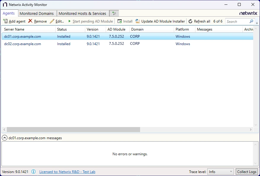Multiple Agents Installed