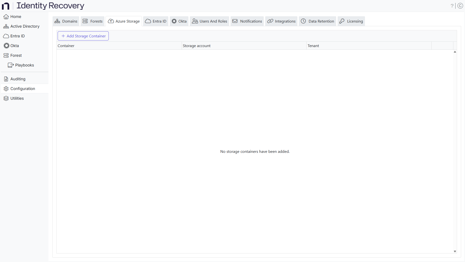 Users and Roles page