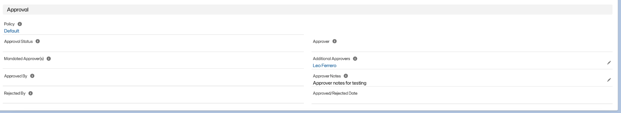Expand Approval section