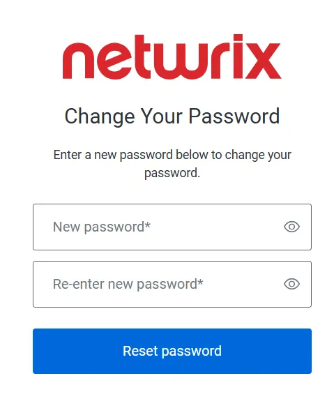 Change Your Password page