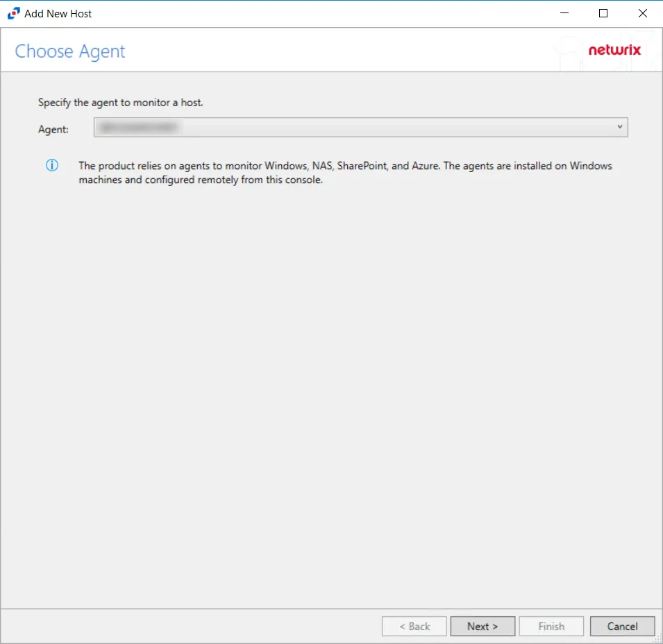 Add Host - Choose Agent