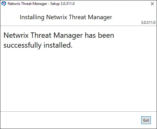 Netwrix Threat Manager Setup wizard Completed Successfully page