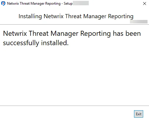 Netwrix Threat Mannager Reporting Setup wizard on the Completed page