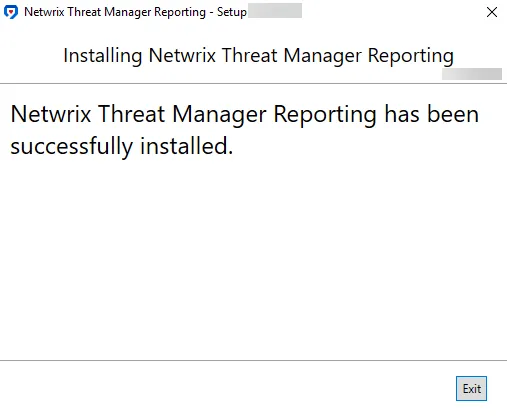 Netwrix Threat Mannager Reporting Setup wizard on the Completed page