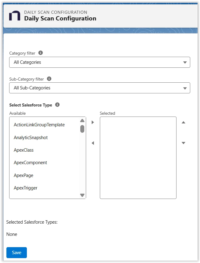 Daily Scan configuration