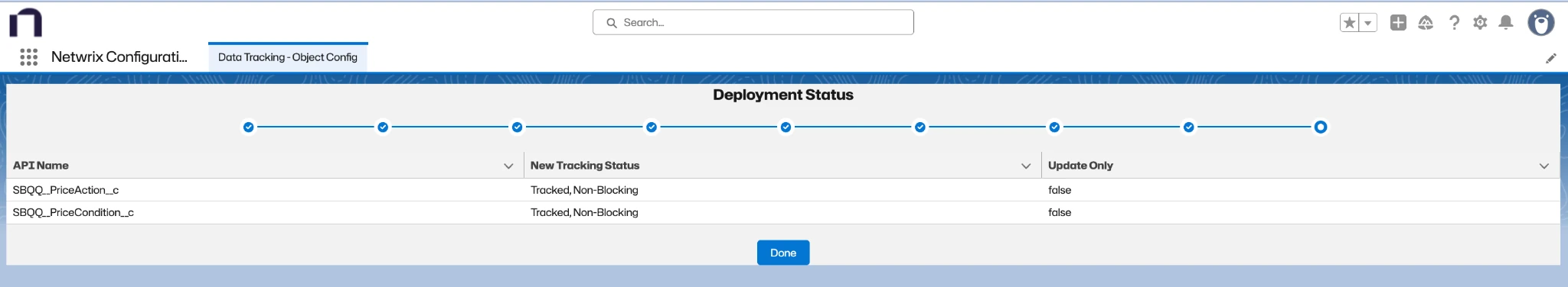 Wait for the Deployment Status to complete