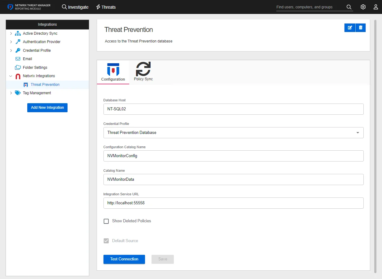 Integrations interface on the Netwrix Integrations details page