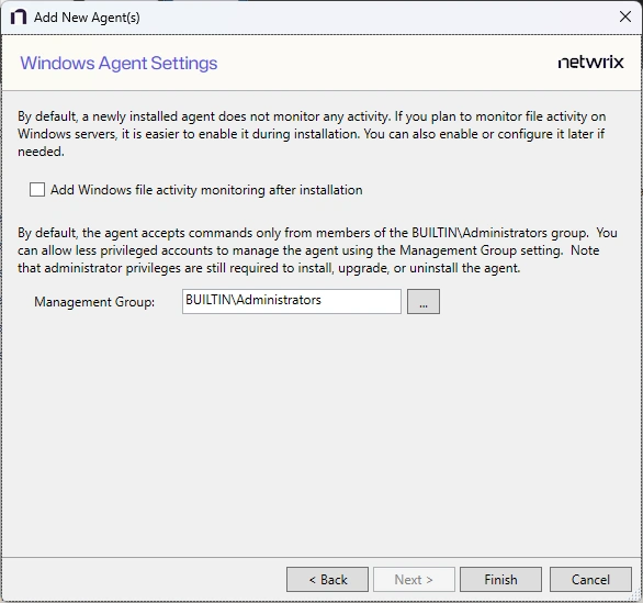 Enable Windows File Activity Monitoring page