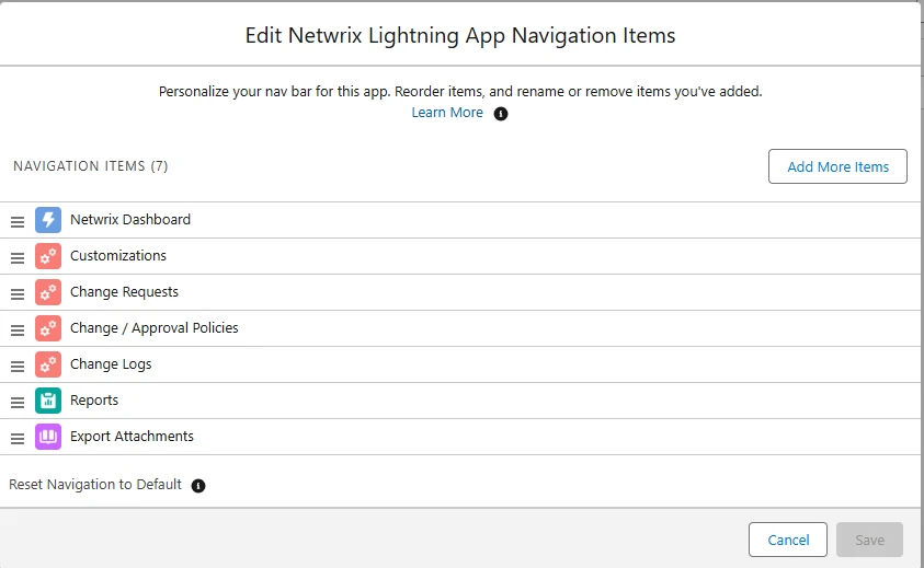 Add Export Attachments to Navigation Bar