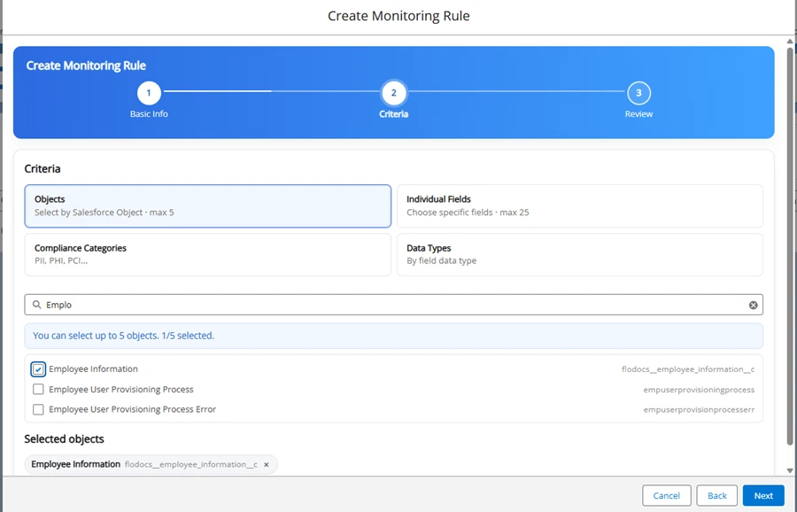 New Rule Step 2 Objects