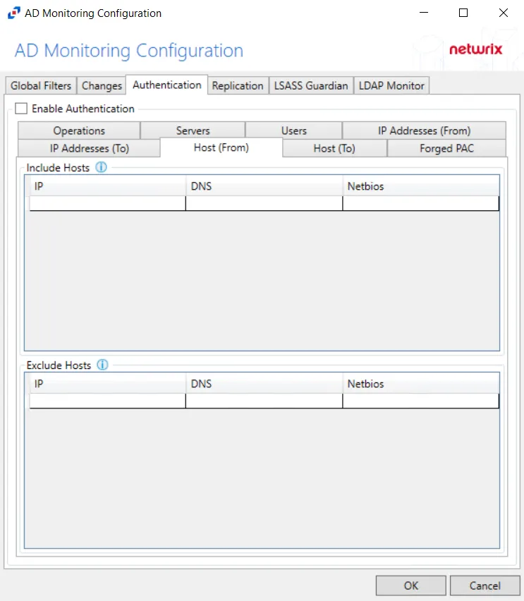 Host (From) Tab in the Replication Tab