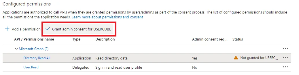 Azure AD Export - Grant Admin Consent