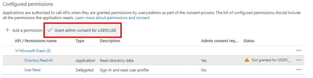 Azure AD Export - Grant Admin Consent