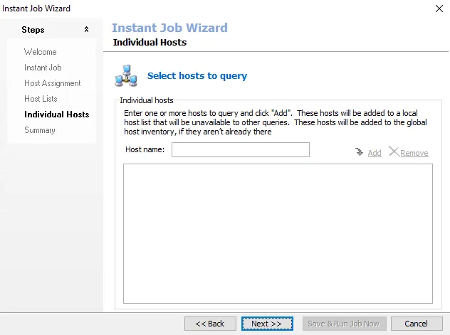 Individual Hosts page