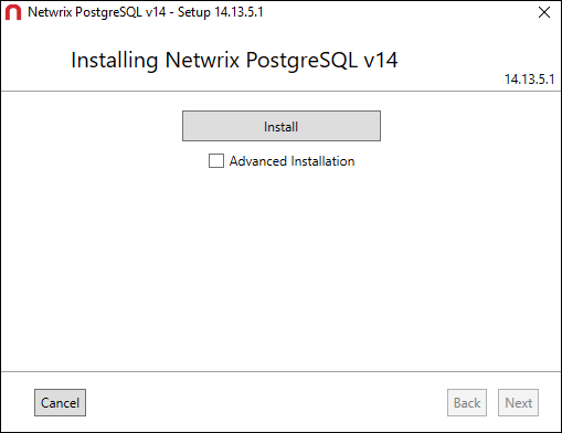Netwrix PostgreSQL Setup wizard