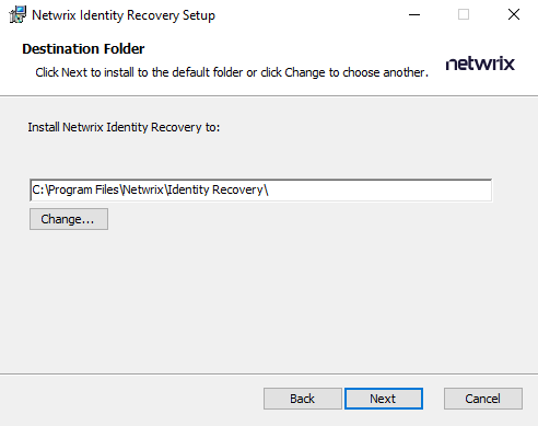 Installation Destination Folder Page