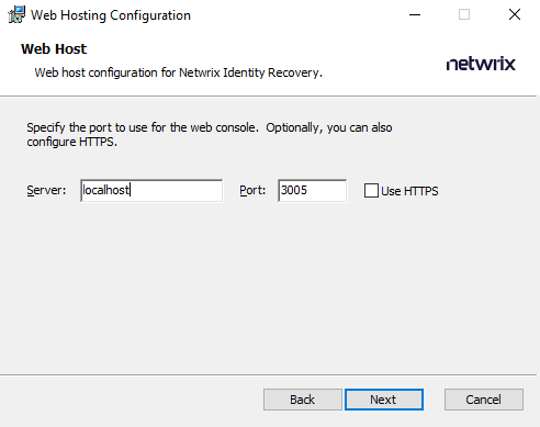 Installation Web Host Configuration