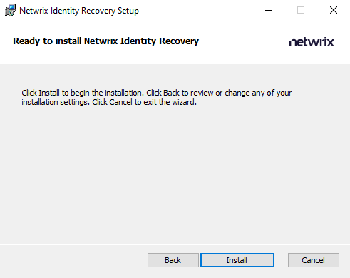 Installation Ready to Install