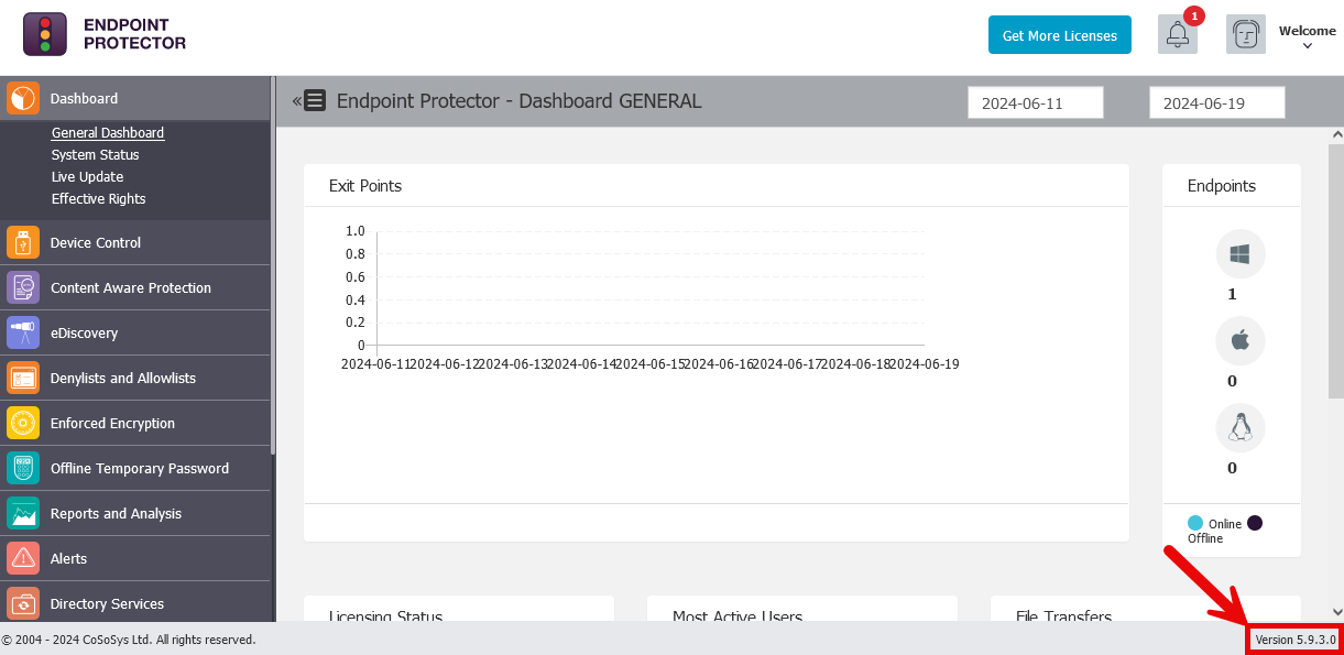Netwrix Endpoint Protector version number