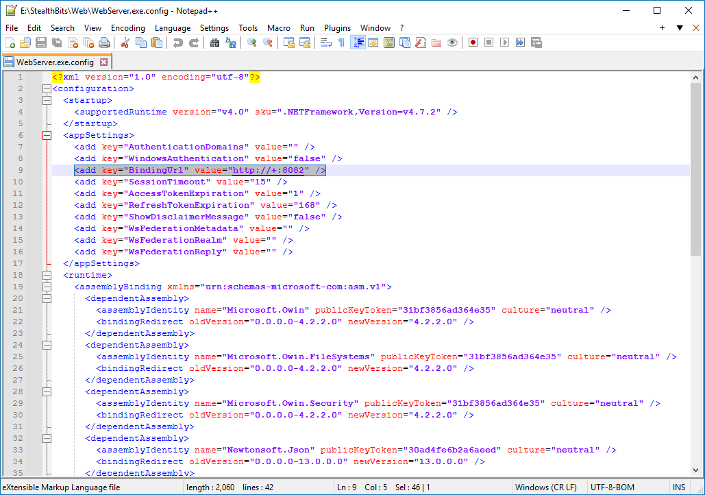Config file