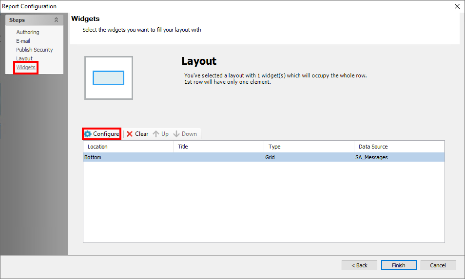 Widgets configure image