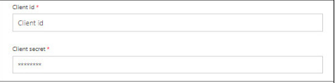 Security page showing fields for Client ID and Client Secret