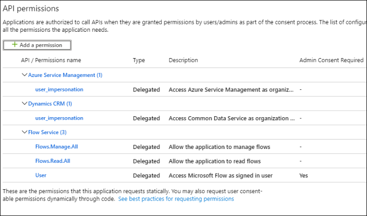 Directory Manager Azure permissions screenshot
