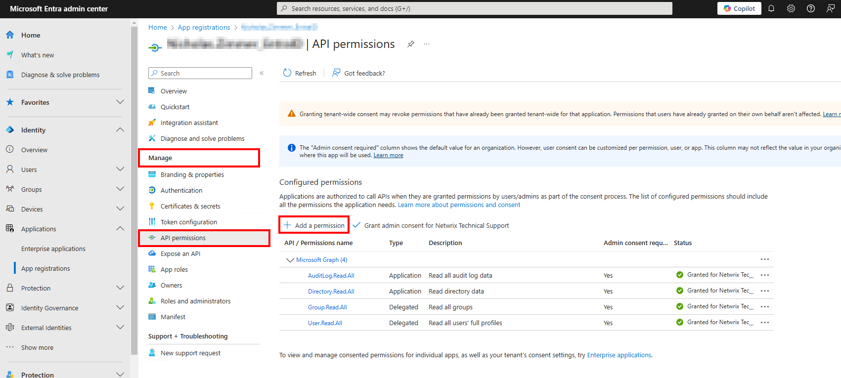 API Permissions