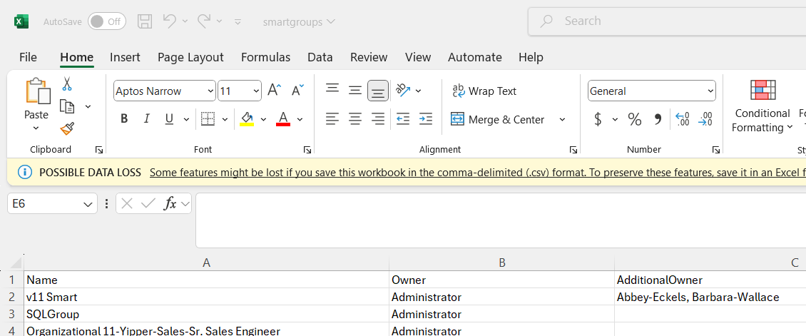 Exporting Smart Group owners and additional owners in Directory Manager Management Shell