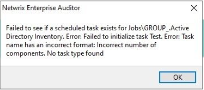 Pop-up error message