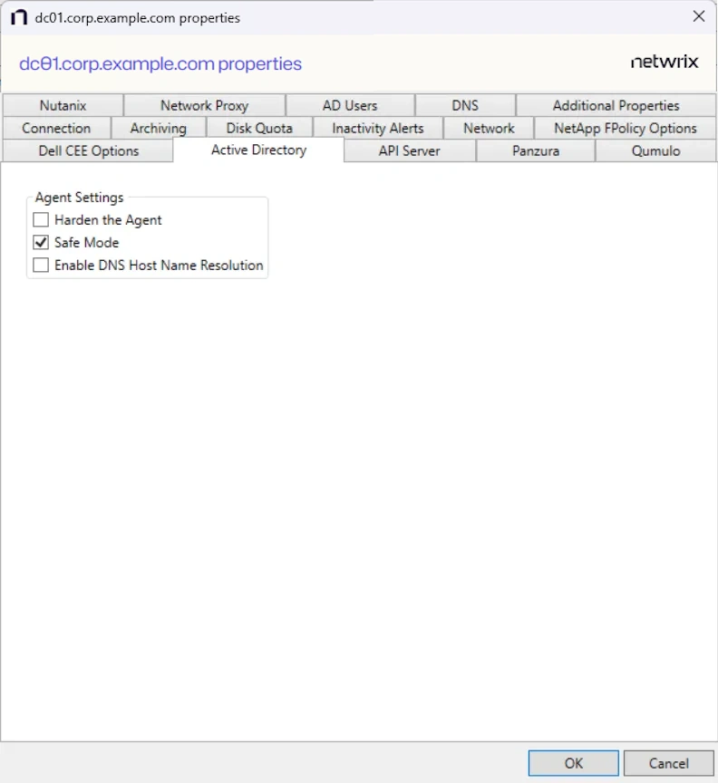Agent Properties - Active Directory Tab
