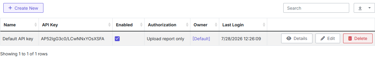 Agents page showing API keys, authorization types, and owner