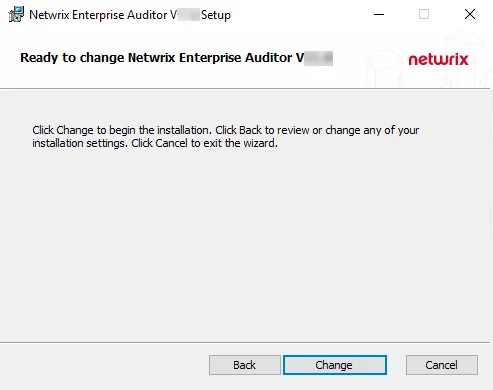 Setup Wizard Ready to change page