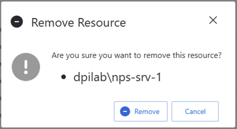 Remove Resource Window