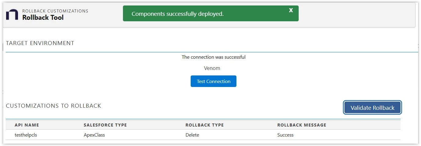 Validate the Rollback