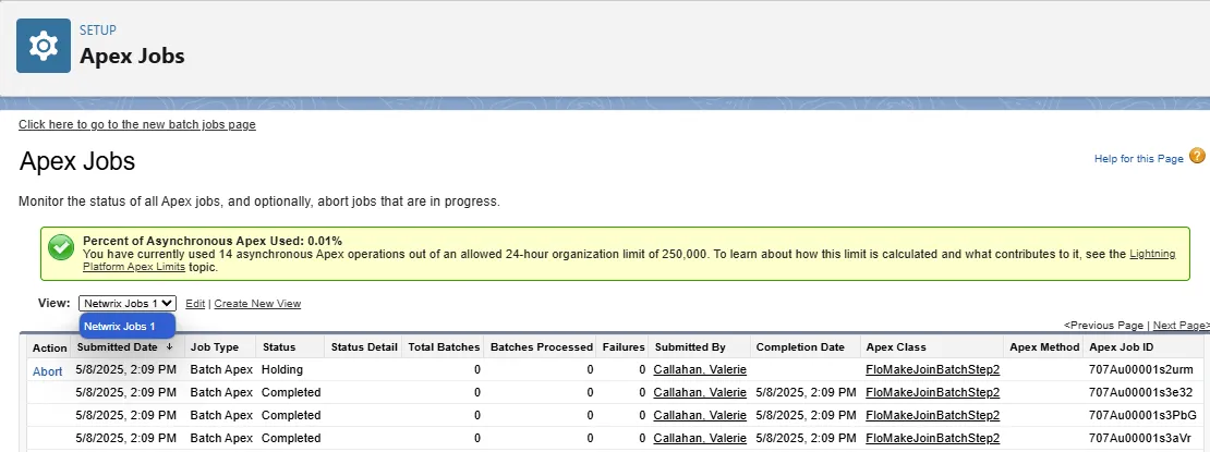 Viewing running Strongpoint jobs