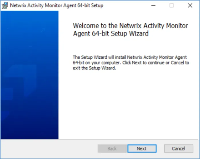 StealthINTERCEPT Windows Agent Setup wizard on the Welcome page