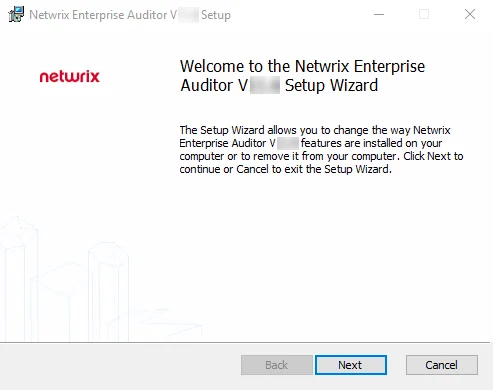 Setup Wizard Welcome page