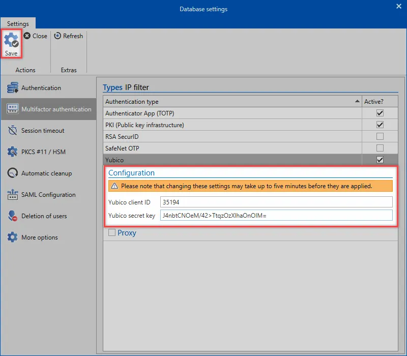 Configuration yubico